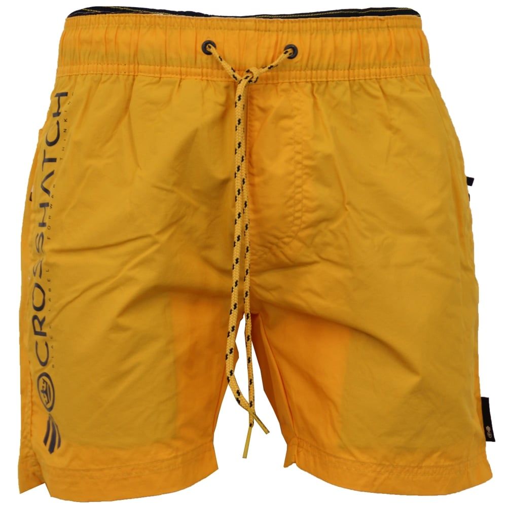 Crosshatch Mens Designer Kavana Swimming Trunks Shorts Saffron