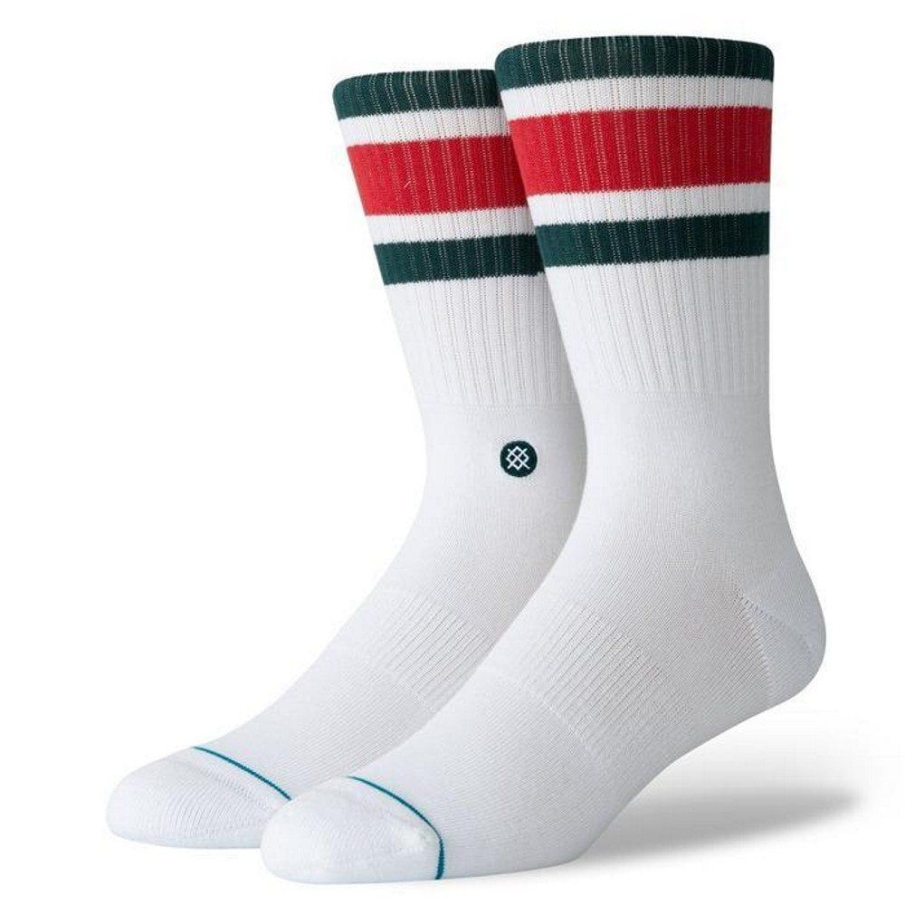 Stance Mens New Classic Crew Comfort Boyd 4 Cotton Socks White Red