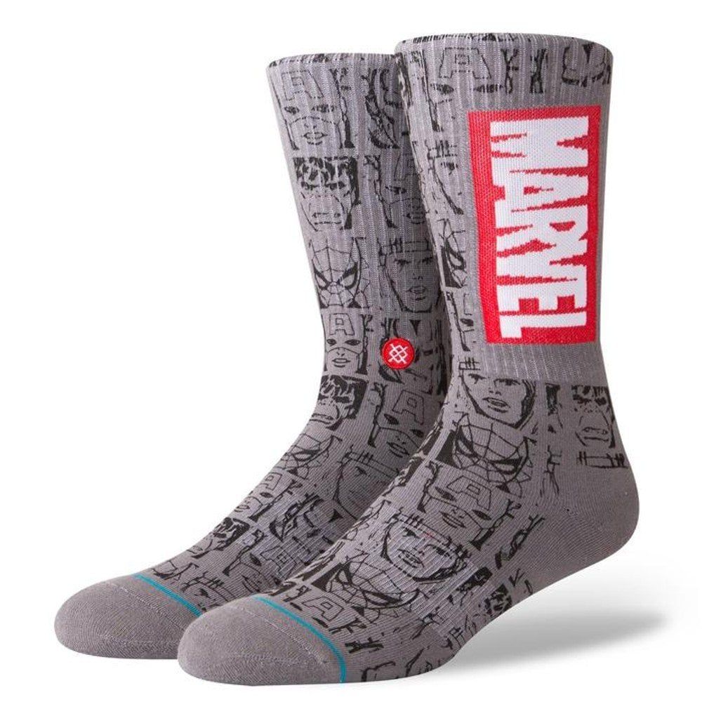 Stance Mens New Classic Crew Comfort Marvel Icons Socks Grey