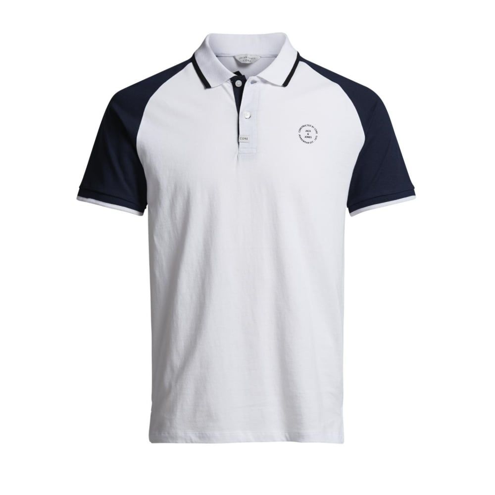 Jack & Jones Mens Casual Witt Slim Fit Polo Shirts White