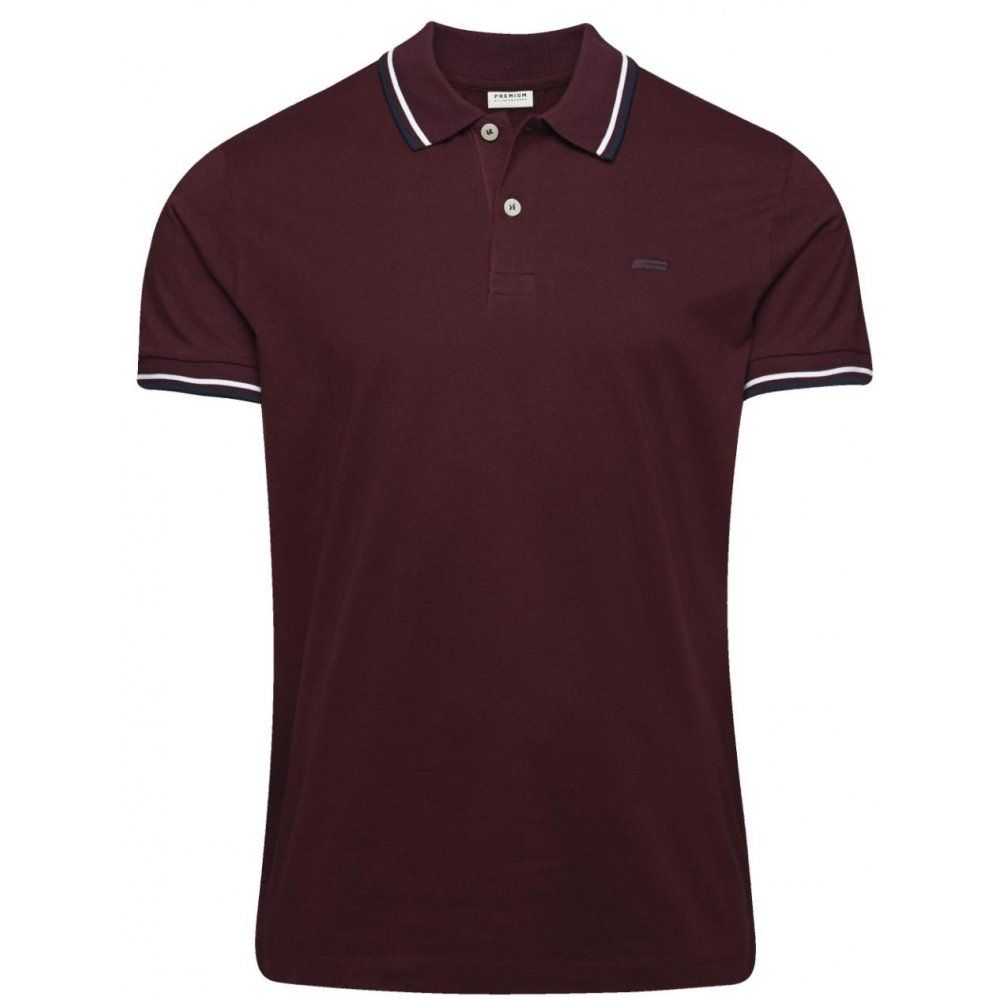 Jack & Jones Contrast Slim Fit Jersey Polo Shirt Port