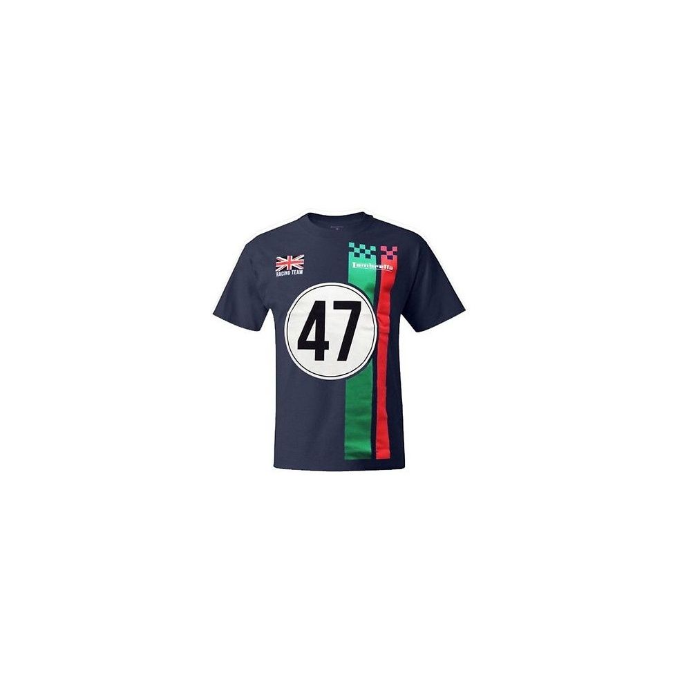 Vintage Retro Mens Racing Team T-Shirt Navy