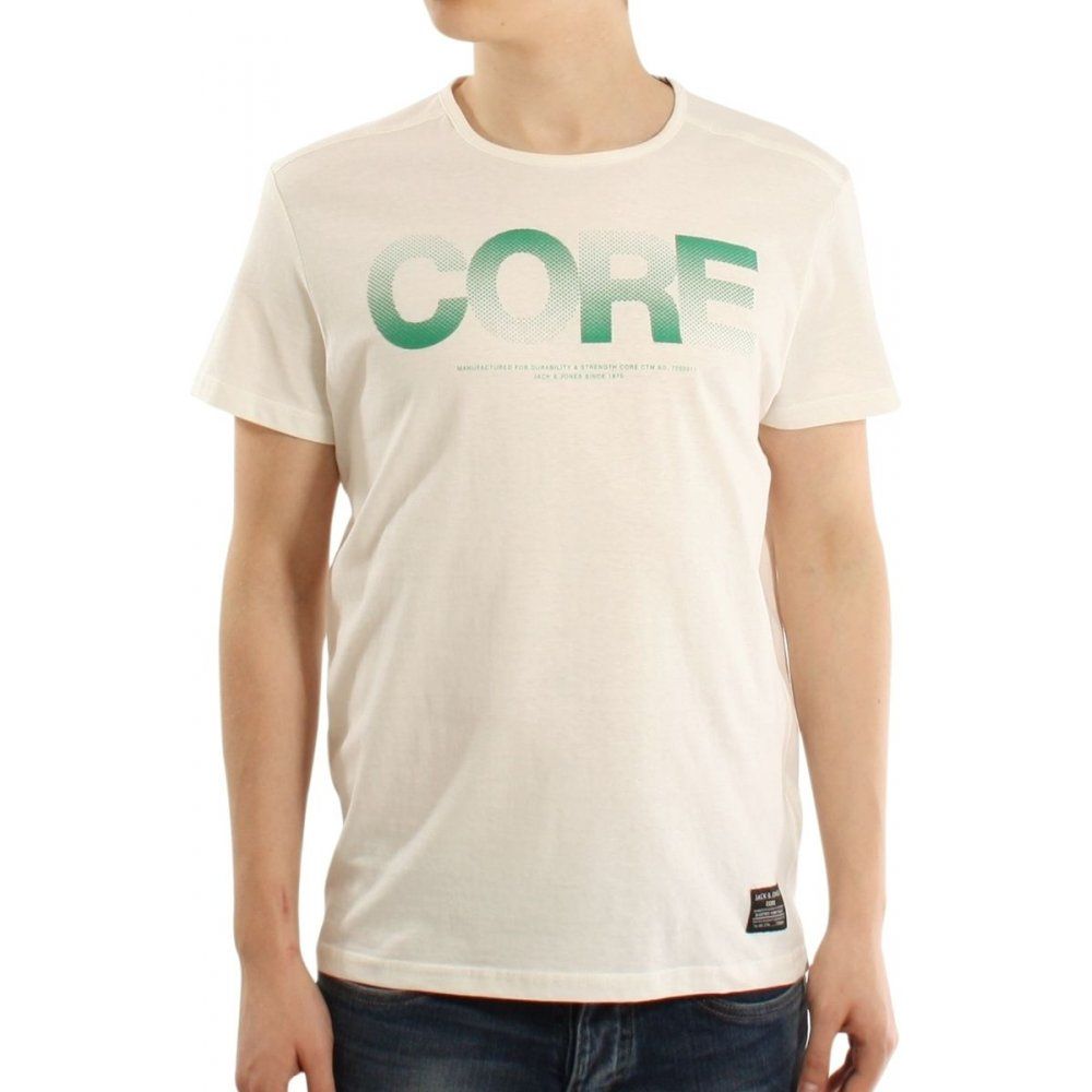 Mens Casual Shine Crew Neck T-Shirt Lilly White