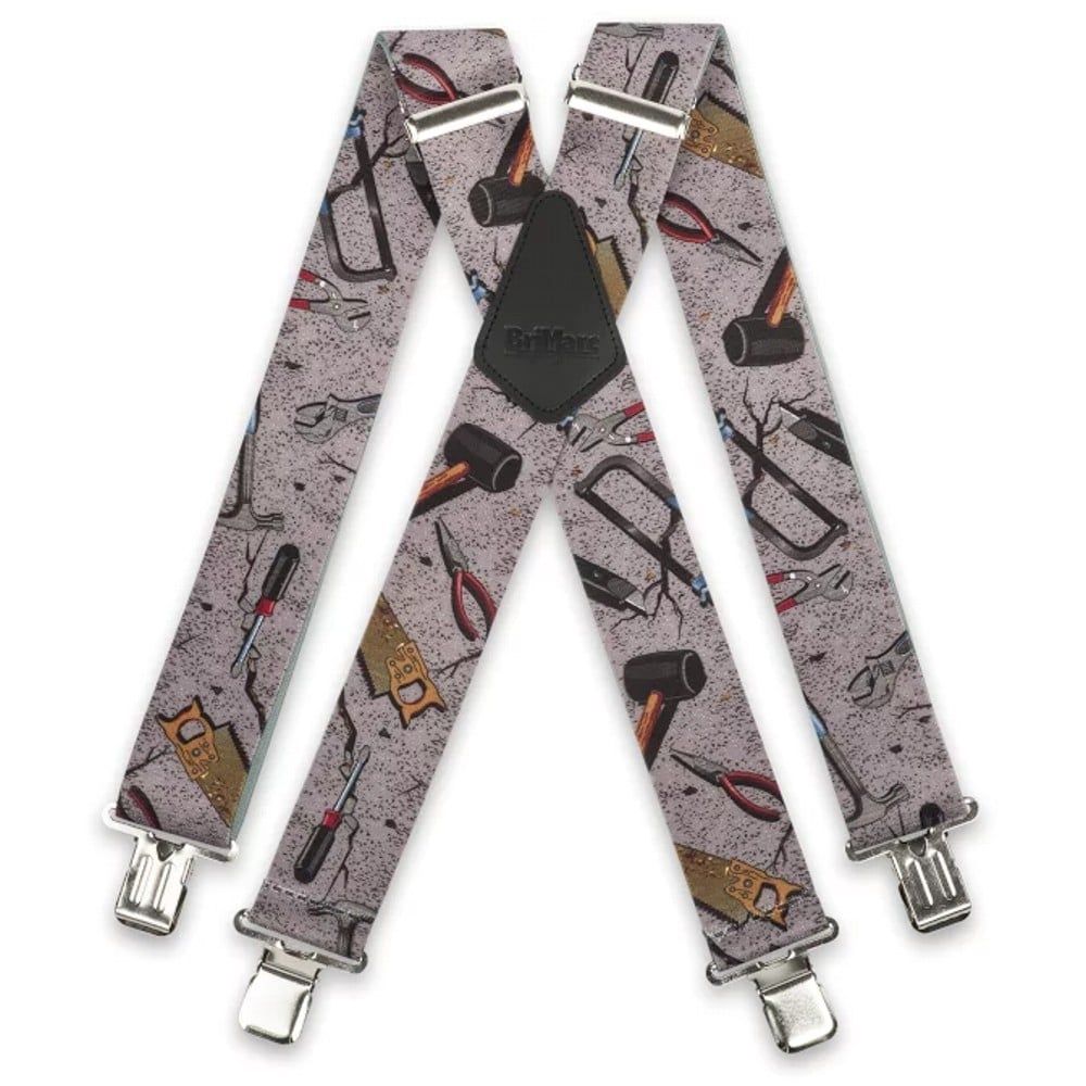 Brimarc Mens Heavy Duty Grey Hand Tools Braces Trouser Belt Suspender 2" 50mm Wide