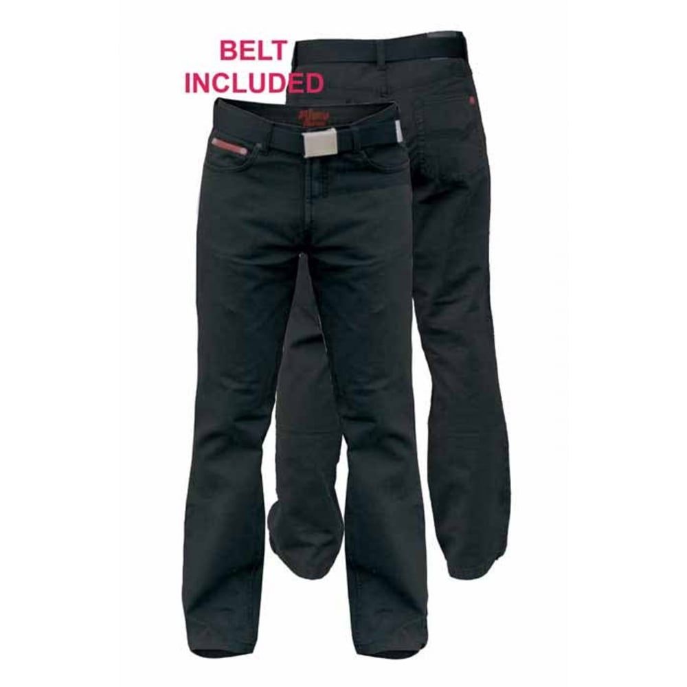 Duke London Mens Original Fit Zip Fly Enzyme Washed Bedford Cord Black