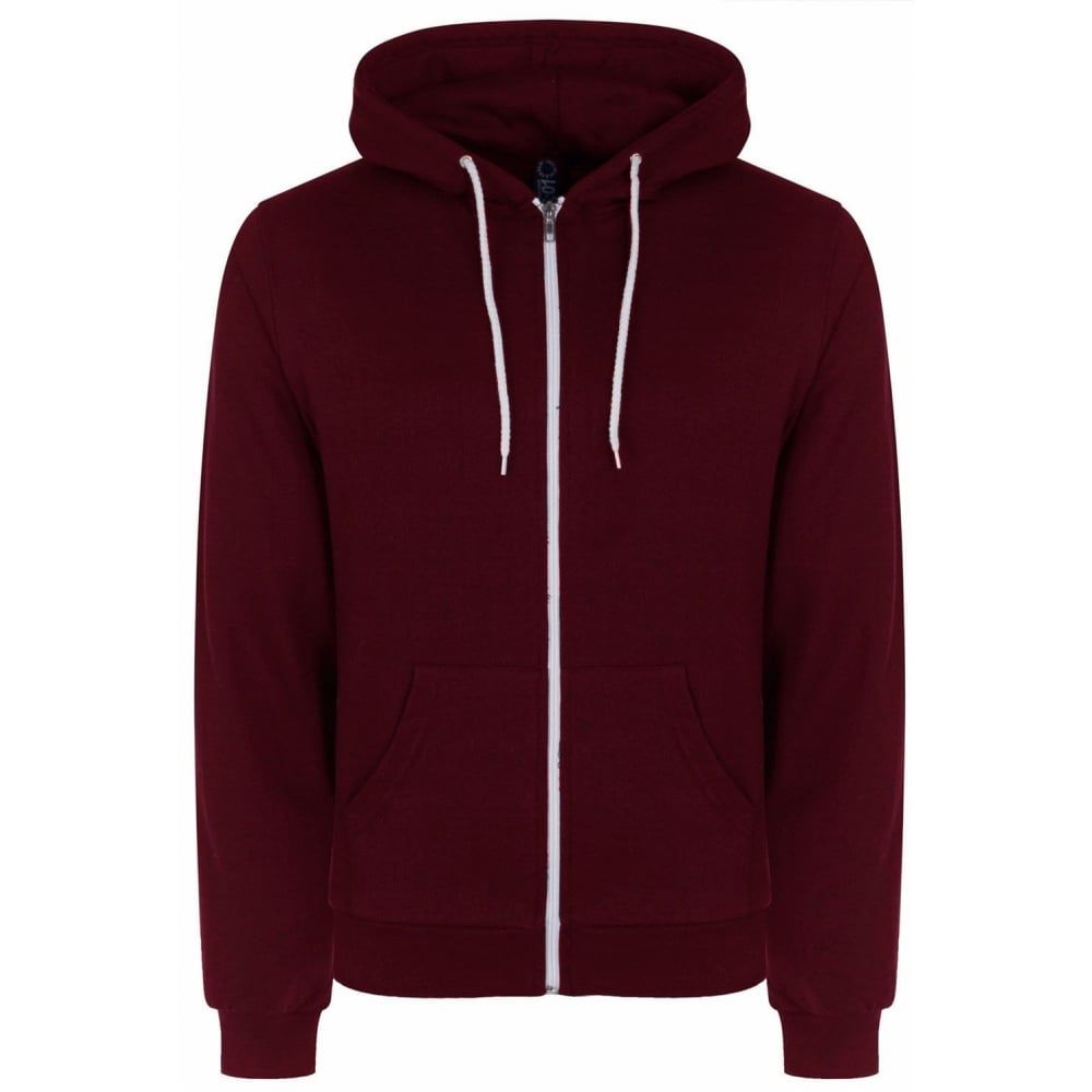 Soul Star Adults Berkeley Full Zip Through Hooded Sweatshirt Tops Wine