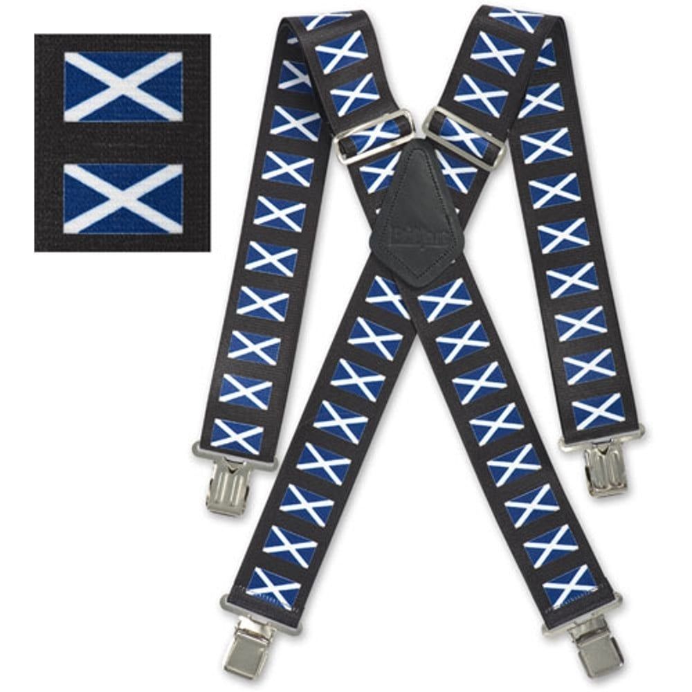 Brimarc Mens Heavy Duty Scottish Flag Braces Trouser Belt Suspender 2" 50mm Wide 