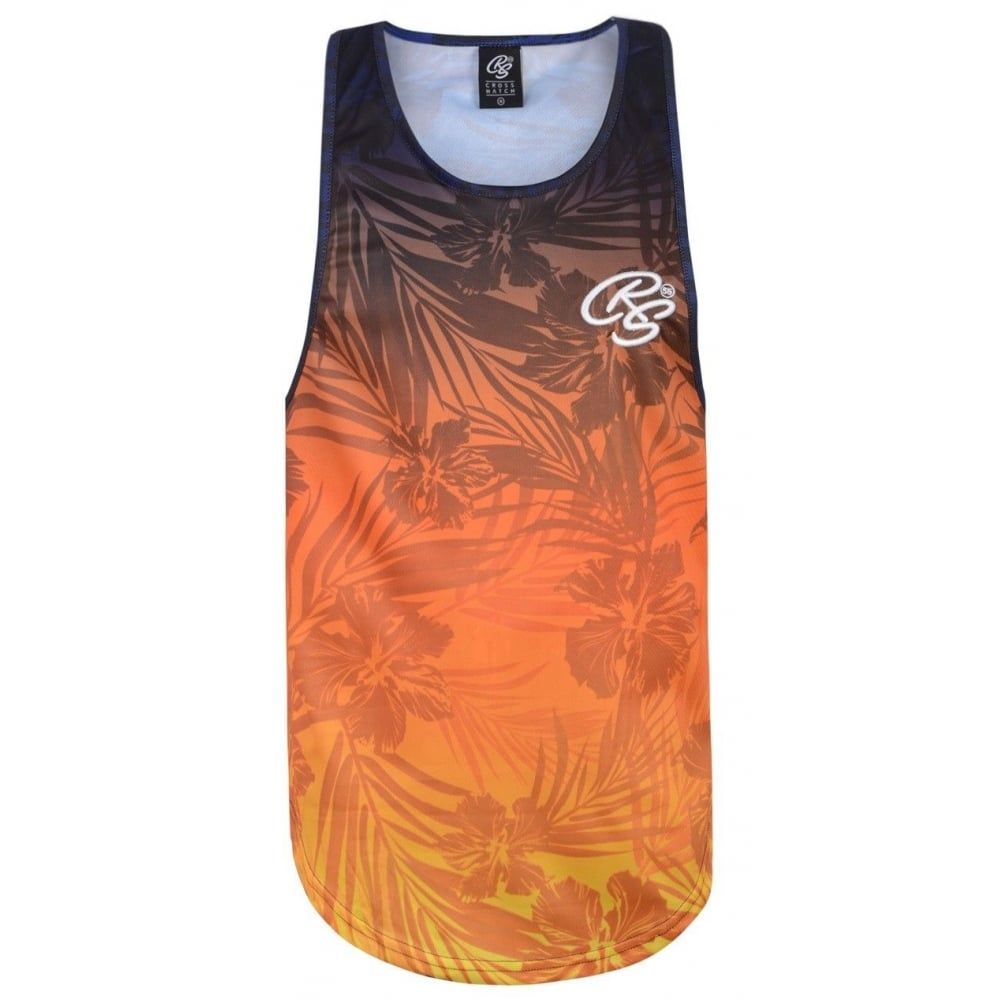 Crosshatch Mens New Weeton Printed Vest Casual Vest Orange