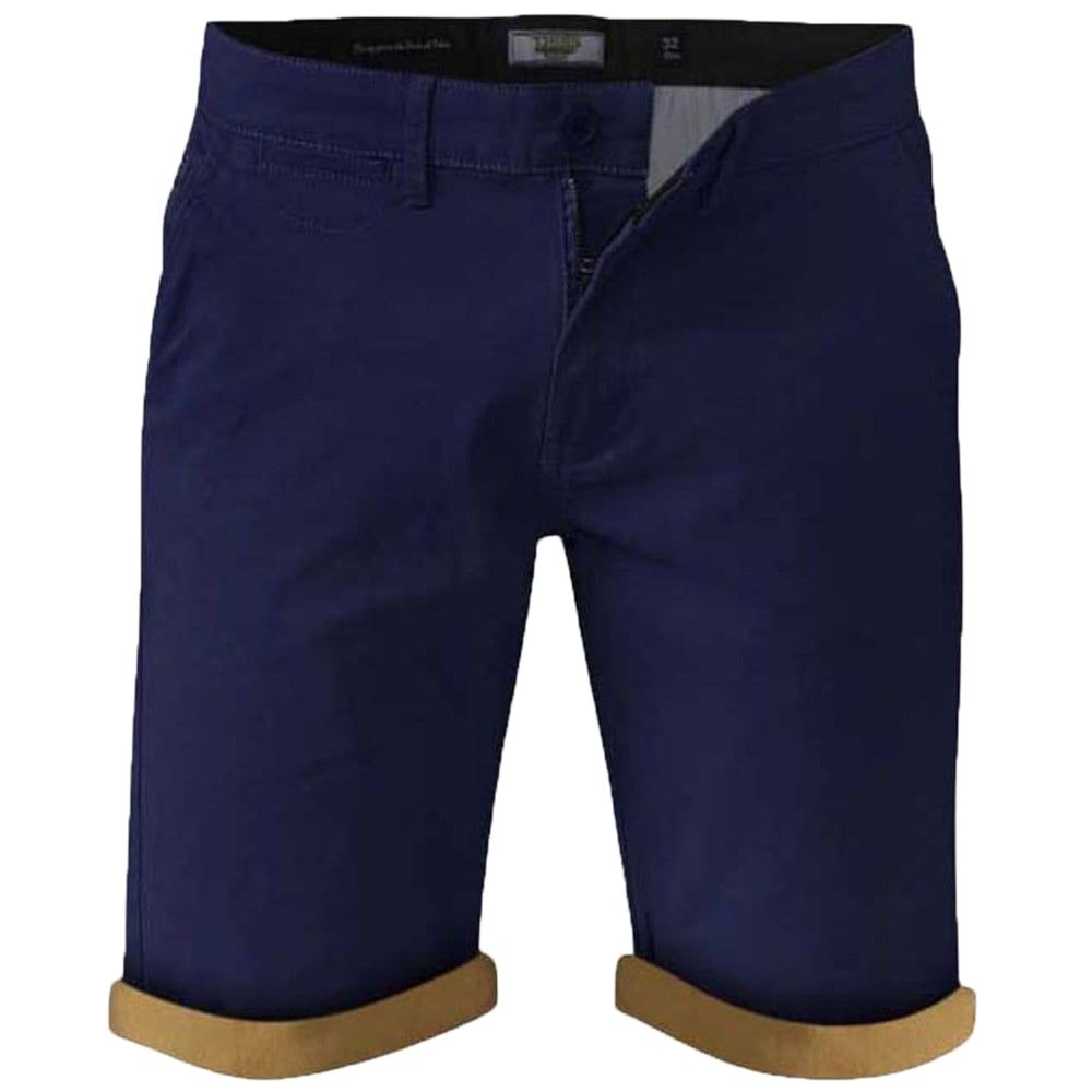 Mens New D555 Roll Up Chino Summer Morgan Shorts Navy