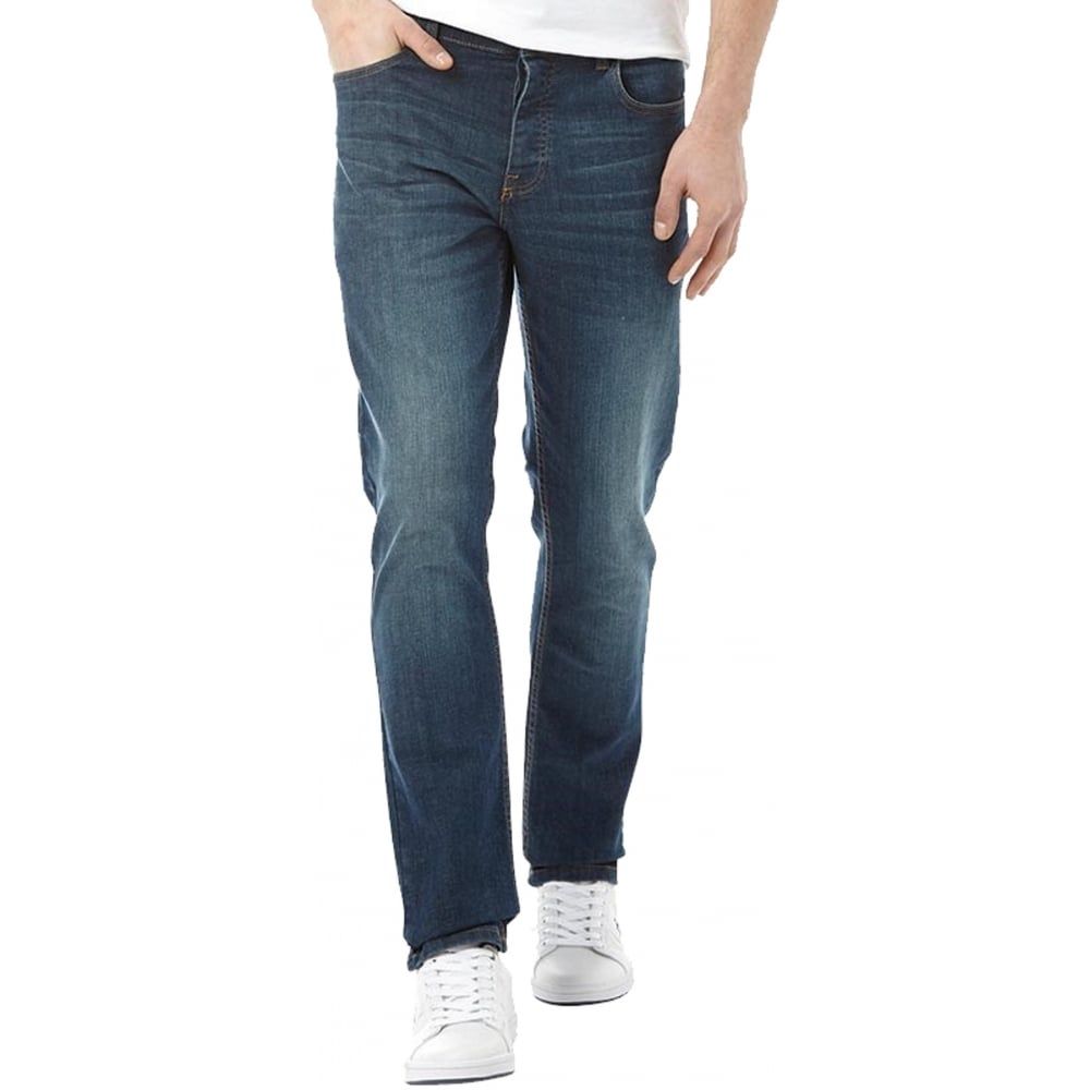 Lee Cooper Mens New Basicon Regular Fit Straight Leg Jeans Dark Wash
