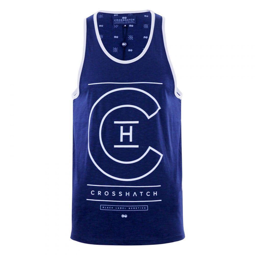 Crosshatch Mens Branded Alfa Casual Vest Estate Blue