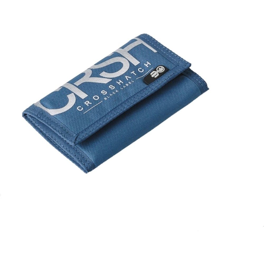New Mens Crosshatch Three Fold Zip Nylon Crunch Wallets Mazarine Blue