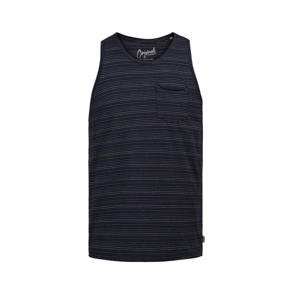Jack & Jones Mens Designer Branded Pasadena Striped Tank Vest Peach Beige