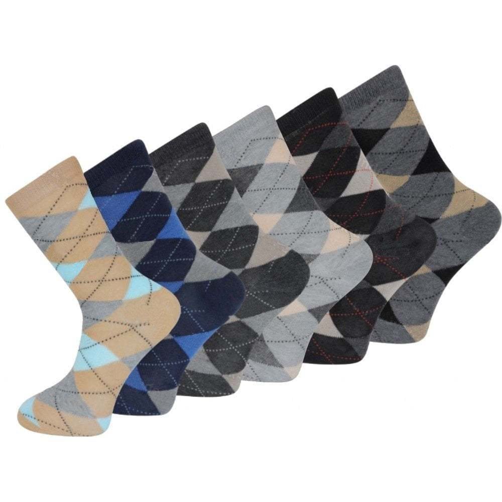 Design Socks Mens Coloured Design Socks Smart Suit Work Golf Cotton Blend Adults 6 Pairs