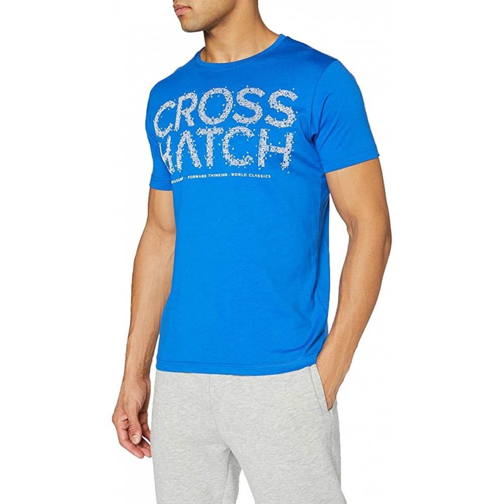New Crosshatch Mens Bingleybrite Branded Designer Casual T Shirt Blue