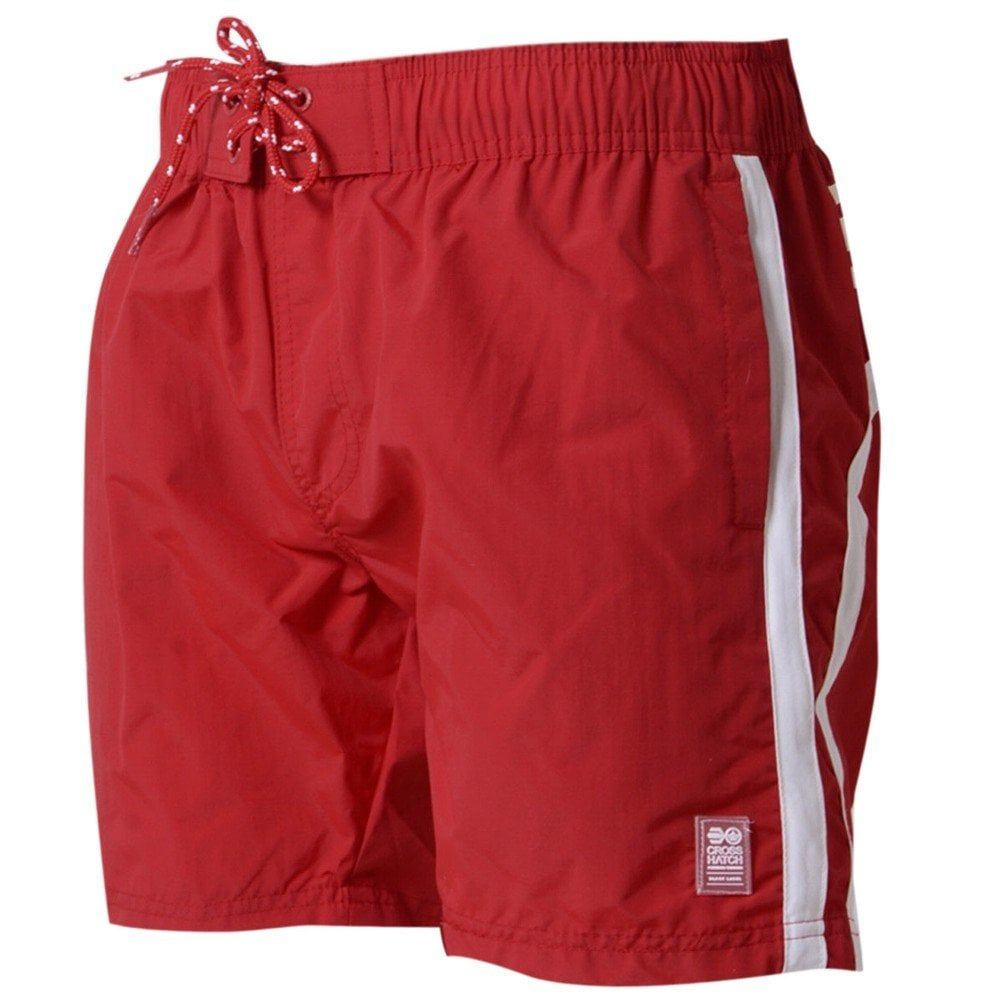 Crosshatch Mens Designer Brekkon Swimming Trunks Shorts Barbados Cherry