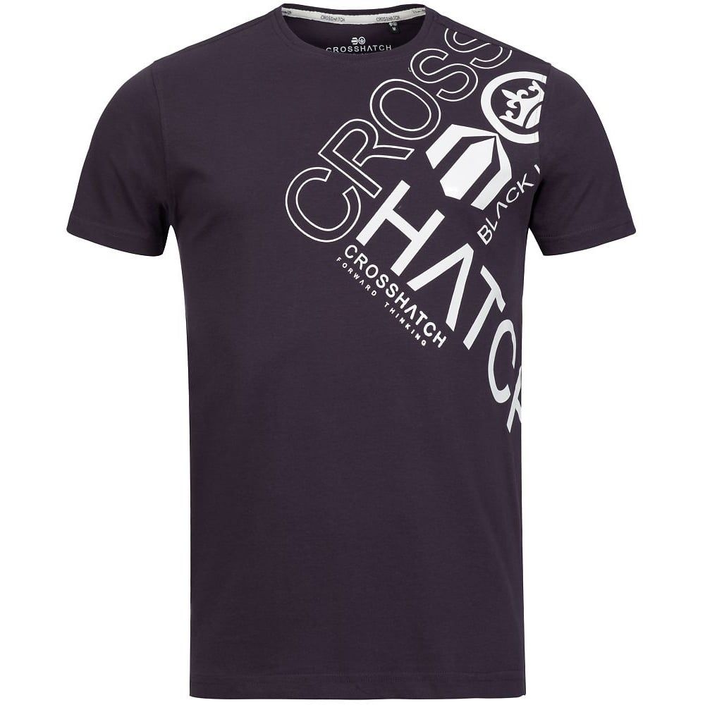 Crosshatch Mens Eleanor Branded  Designer Casual T Shirt Night Shade