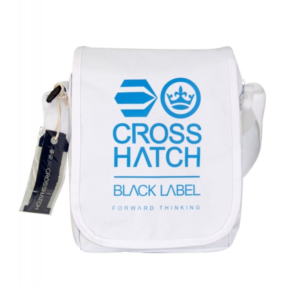 Crosshatch Lamoon Mini Satchel Messenger Travel Bag White