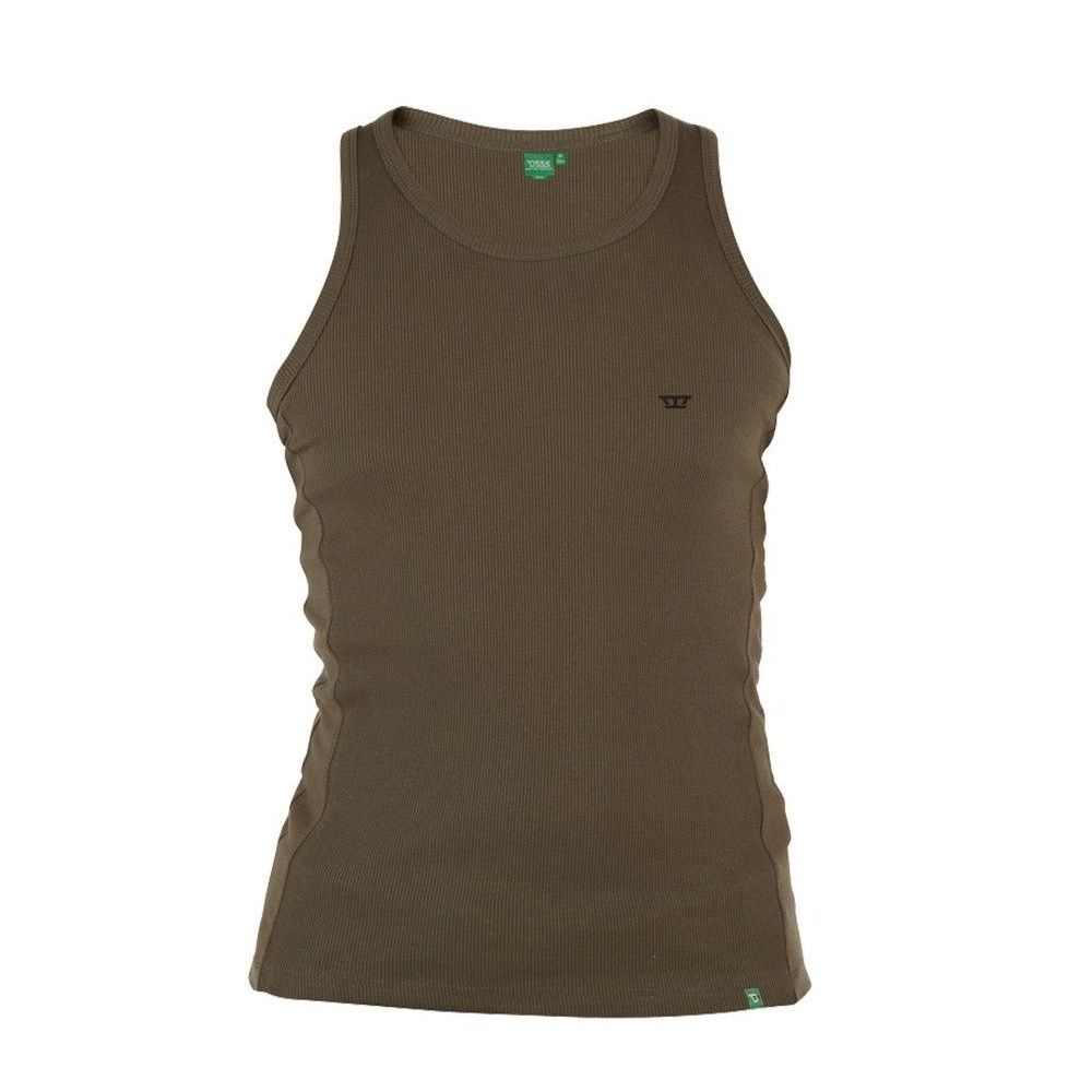 Columbus Ribbed Muscle Vest Gym Top Khaki