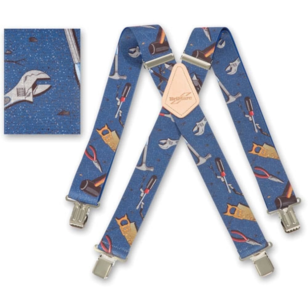 Brimarc Mens Heavy Duty Hand Tools Blue Braces Trouser Belt Suspender 2" 50mm Wide