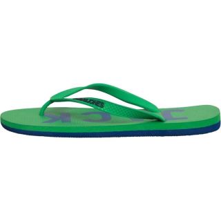 Mens Jack & Jones New Logo Pack Rubber Branded Flip Flops Fern Green