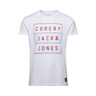 Jack & Jones Mens New Casual Designer Crew Neck Fame T-Shirt White