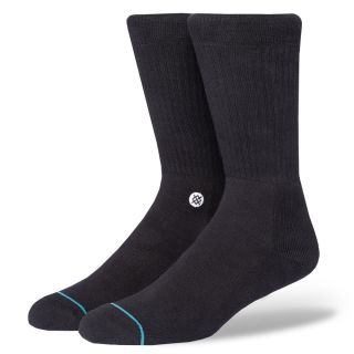 Stance Mens New Classic Crew Comfort Icon Anthem Socks Black White
