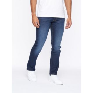 Crosshatch Mens Palmerston Straight Leg Jeans Dark Used Look