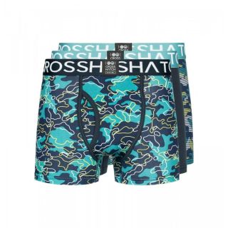 Crosshatch 3 Pack Linamo Designer Boxer Trunks Underwear Teal