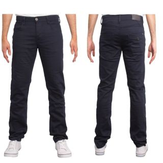 Enzo New Mens Skinny Slim Fit Stetch Designer Navy Jeans Chinos
