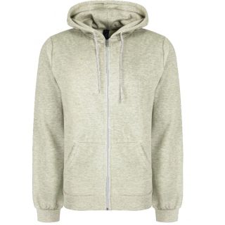 Soul Star Adults Berkeley Full Zip Through Hooded Sweatshirt Tops Oatmeal