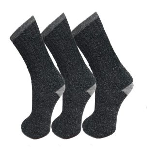 Fresh Feel New Socks Mens Merino Wool Boot Black Grey Socks Adults 3 Pairs