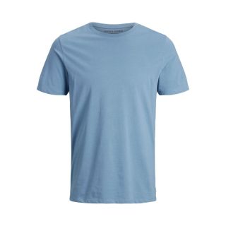 Jack & Jones Mens Crew Neck Slim Fit T-shirt Stretchy Plain Lycra Cotton Tee Blue Heaven