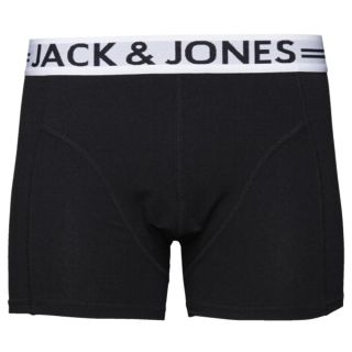 Jack & Jones Mens 3 Pack Sense Boxer Trunks Shorts Black