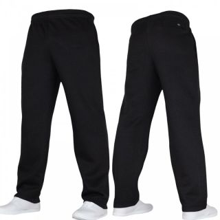 Carabou Fleece Pants Joggers Warm Thick Gym Open Bottom Sports Running Pants Blk