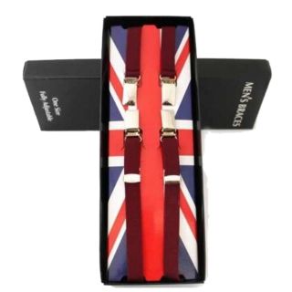 Union Jack Classic 1/2" 14mm Thin Mens Braces Wine