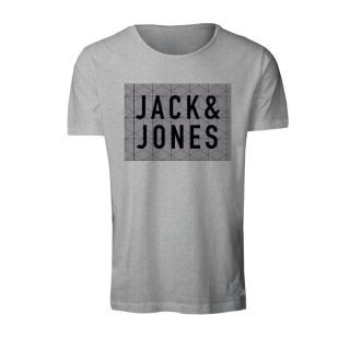 Jack & Jones JJCO Rider Branded Applique T Shirt Light Grey