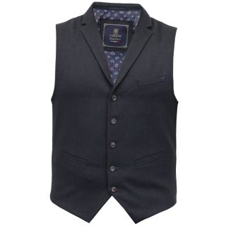 Cavani Mens Arabel New Plain Waistcoat Navy 