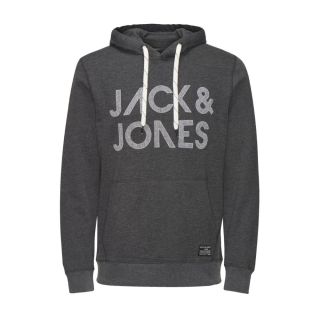 Jack & Jones Scale Branded Hooded Top Dark Grey