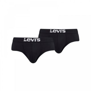 Mens Levi's New Branded 2 Pack Solid Breifs Black
