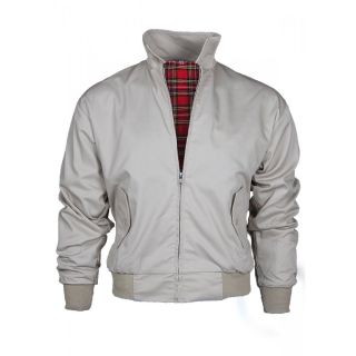 Threads Mens Harrington Vintage Jacket Coat Mod Tartan Check Stone
