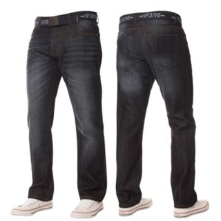 Mens Enzo Apt New Rico Designer Denim Straight Leg Jeans Dark Used Look