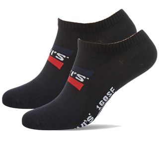 Mens Levis 2 Pack Sports New Branded Logo 168SF Ankle Socks Black