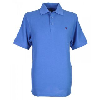 Farah Mens New Casual Cove Plain Polo Shirts Dusky Blue