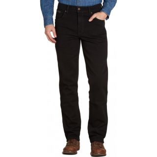 Wrangler Texas Mens New Stretch Regular Fit Straight Leg Jeans Jet Black