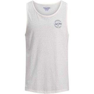 Jack & Jones Mens Designer Branded Really Tank Vest Total Cloud Dancer