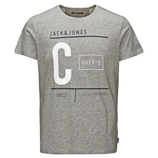 Jack & Jones Casual Tag Detailed T Shirt Grey
