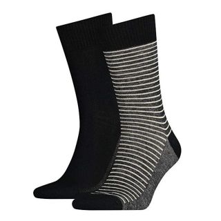 Mens Levis 2 Pack New Striped Branded 168SF Socks Jet Black