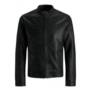 Jack & Jones Warner Casual Biker PU Jacket Black