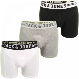 Jack & Jones Mens 3 Pack Casual Designer Sense Boxer Trunks Shorts Mixed